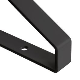 Emuca Jeu de supports pour étagères en bois Shelf avec forme triangulaire, Acier, Peint en noir