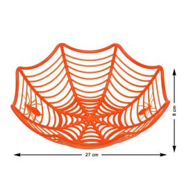 Plateau Décoratif d'Halloween en Forme de Toile d'Araignée Orange avec Arachnide - Pour Apéritifs et Bonbons Precio: 9.9500004. SKU: B1C7PTL4B9