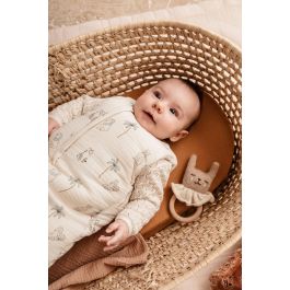 Mini douillette - CANDIDE - 55 cm - 0/3 mois - Blanc imprimé lange tigre