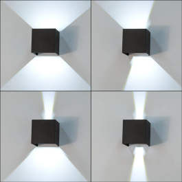 Aplique LED Exterieur 2x5W 1000Lm IP65 Noir 4000K HO-APL06-IP65-BW