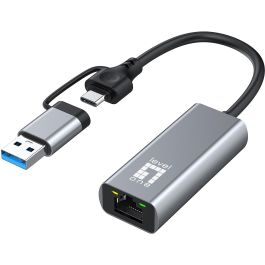 Level One USB-0423 Adaptateur USB-C USB-A vers RJ45 Ethernet 2.5 Gigabit Gris
