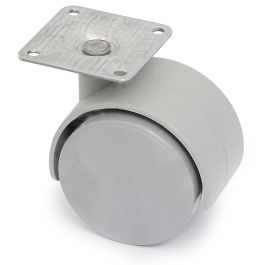 Q&Q Roulette Pivotante Telly Double Roue Ø50mm Plastique Gris