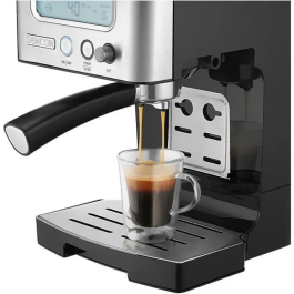 Sencor SES 4090SS Machine à Expresso Semi-Automatique 15 Bars avec Écran LCD, Thermoblock et Fonction Auto-Nettoyage - Réservoir 1,4 L
