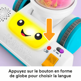 Fisher-Price JMM33 - Aspirateur d'éveil premier âge avec sons, lumières et plumeau détachable coloré pour enfant