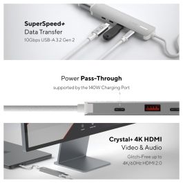 Hub USB Linq Byelements LQ49051 Blanc Gris