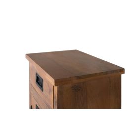 GINER Y COLOMER Table de nuit en bois de manguier naturel avec 1 tiroir et 1 porte - 64x51x40 cm