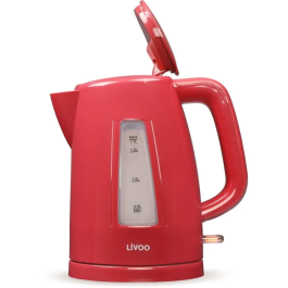 Livoo Bouilloire Électrique DOD184RC Rouge 1,7 L 2200 W - Base Pivotante 360°, Filtre Anticalcaire et Arrêt Automatique