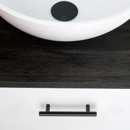 Emuca Lot de 10 poignées pour meubles Orlando, L136mm, entraxe 96mm, Acier, Peint en noir