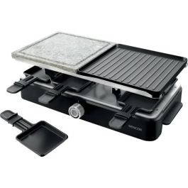 Sencor SBG 0260BK Appareil à Raclette - Gril 2 en 1 avec Contrôle de Température Réglable - 8 Pelles et Spatules - 1400 W - Surface 21x21 cm Precio: 69.168. SKU: B1GWXHYA6T