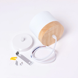 Lampe Suspendue Métal et Bois Mikayla SKD-P1010-S Design Moderne Câble Réglable