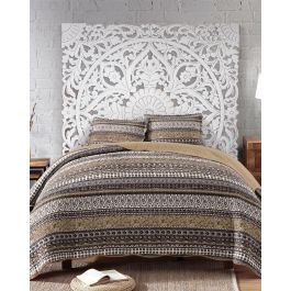 GINER Y COLOMER Cabecero MDF Blanc Vieilli 120x120 cm, Tête de Lit Décorative Panneau Mural Sculpté à la Main, Accrochage Horizontal ou Vertical