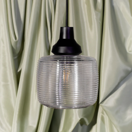 Lampe suspendue New Wave Stripe Clear E27 sans ampoule
