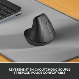 Logitech Souris Verticale Ergonomique Lift pour Droitier, Optique, RF Sans Fil + Bluetooth, 4000 DPI, Graphite
