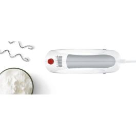Bosch Batteur CleverMixx MFQ3530 - 450 W - 5 Vitesses - 2 Fouets & 2 Crochets Pétrisseurs Inox - Blanc/Gris