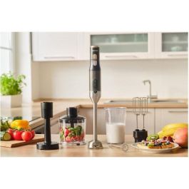 Sencor SHB 6442BK Mixeur plongeant 6 en 1, 1200 W, technologie Titanium QuadBlade, noir - Inclut gobelet, écraser-pommes, fouet, hachoir et mousseur à lait
