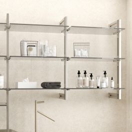 Emuca Kit de cadre modulaireKit de Zero avec matériel de fixation murale, Aluminium et Zamak, Peint gris pierre