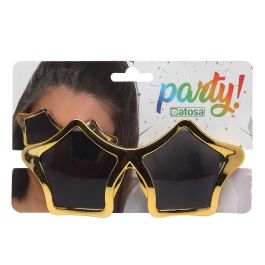 Lunettes étoile dorée unisexe adulte pour déguisement cantante disco, fête thématique ou carnaval - Look rétro et fun