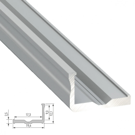 Profil Aluminium Type F 2,02M - Anodisé Argent
