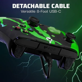 PDP Manette Xbox Rematch Glow Advanced - Manette filaire sous licence officielle avec rétroéclairage, boutons programmables et application - Jolt Green