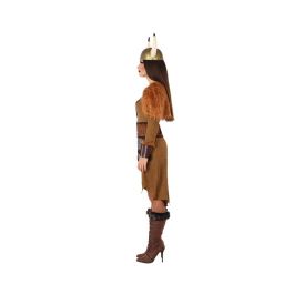 Déguisement Viking Femme Adulte XXL Marron, Guerrière Historique avec Cape et Pechera, 100% Polyester