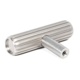 Viefe Poignée de meuble Rille T 55x38 mm Aluminium Finition Effet Inox, Laiton Sombre Brossé, Noir Brossé