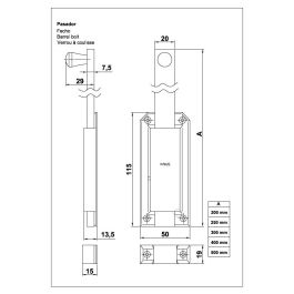 AMIG Pasador Ltdo. Barniz 300/300Mm
