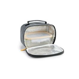 Sac à goûter avec accessoires Ibili 753401g Gris Polyester Verre Borosilicaté 21 x 13 x 14 cm