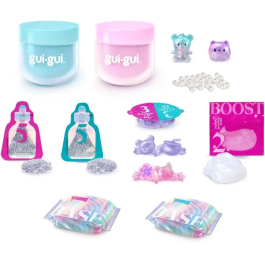 Moose Toys - Pack Deluxe Slime Gui-Gui, jeu créatif pour enfants dès 6 ans, coffret avec 2 slimes, paillettes, perles et figurines