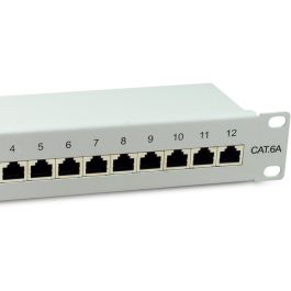 Equip Patchpanel 12x RJ45 Cat6A 10" FTP 1HE Premium hellgrau