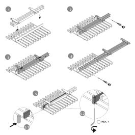 Emuca Porte-pantalons extractible, 11 tiges, guides d'extraction totale, Acier, Peint en noir