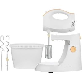 Sencor SHM 5330-EUE3 Batteur à main 500 W avec bol rotatif, 5 vitesses, bouton Pulse Max et accessoires pour battre et pétrir - Blanc