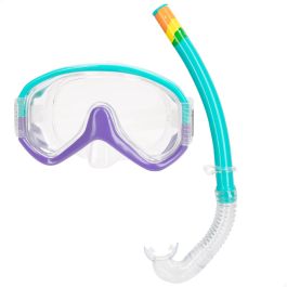 Masque de Plongée avec Tube AquaSport Turquoise (6 Unités)