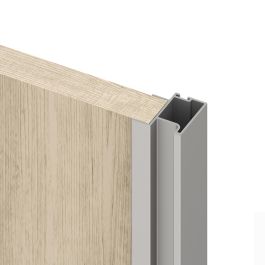 Emuca Kit de quincaillerie pour armoire à 2 portes coulissantes avec fermeture souple Placard 74, Modèle de poignée Sharp, épaisseur 19mm, panneaux non inclus, Anodisé mat