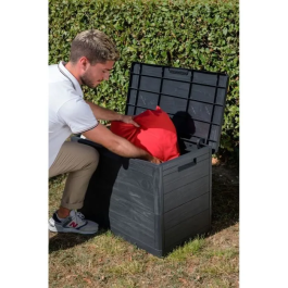 Toomax TOO8009371018630 - Coffre de rangement résine 160 litres gris Woody's 77,5 x 44,5 x 52,7 cm