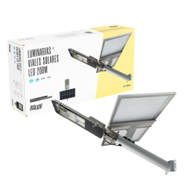 BX3 LIGHT BX3-SLABS200W-CW Luminaire solaire LED 200W 10000 lm, IP65, 6000K, detecteur de mouvement, pour eclairage exterieur autonome