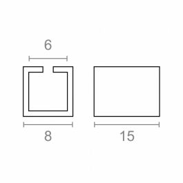 Carré de porte EDM 85489 CDD07 Acier 8 x 15 mm Réducteur (4 Unités)