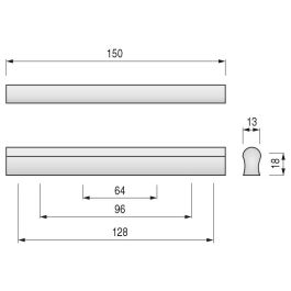 TRENTADUE Tirador Plástico Maiola C64/96/128 Ral9006