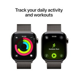 Apple Watch Series 11 GPS + Cellular 42 mm Boîtier Titane Gris Graphite Bracelet Boucle Milanaise Gris Graphite MF8U4ZRA