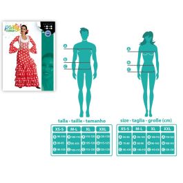 Déguisement Flamenco Rouge à Franges pour Femme Adulte Taille XS-S, Robe Espagnole - Thème Pays du Monde - 2021