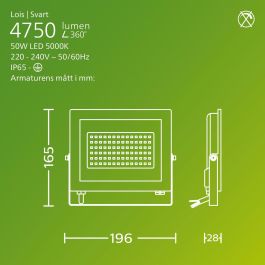 Projecteur Philips Noir 50 W F