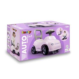 Smoby Porte-bébé 2 en 1 Auto Pink SMO3032160109672, 10 mois et +, Klaxon, Fabriqué en France