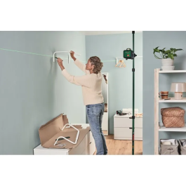 Bosch PLL 360-1 G - Niveau laser rotatif 360° à ligne verte, précision +/- 0,4 mm/m, portée 30 m, batterie Li-ion rechargeable USB-C, avec housse et manuel