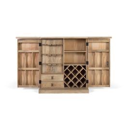 GINER Y COLOMER Buffet Bar en Bois de Mango avec 2 Portes et Plateau Extensible - Dimensions: Frontis 11x42 cm, Porte 93x44 cm, Tiroir Intérieur 9x39x26 cm