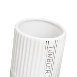 Ensemble de Bain Blanc Céramique 14 x 14 x 20 cm