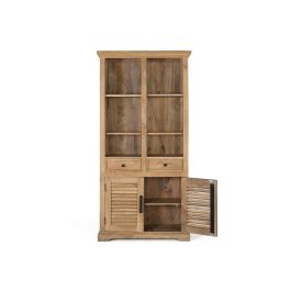 GINER Y COLOMER - Buffet en bois de mango massif, style rustique, finition naturelle avec portes et tiroirs, fermeture magnétique