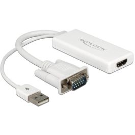 DELOCK Adapter VGA + Audio zu HDMI mit Kabel