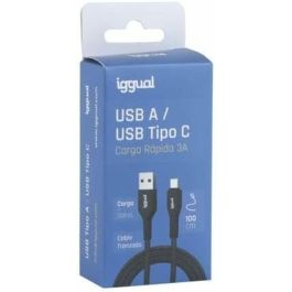 Câble USB A vers USB-C iggual IGG319888 Noir