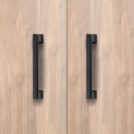 Emuca Lot de 5 poignées pour meubles Tanger, L147.5mm, entraxe 128mm, Zamak , Peint en noir