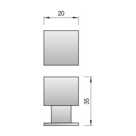 HERRAJES ALK Pomo Acero Inoxidable Core 20mm