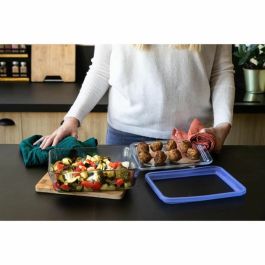 Ensemble de Boîtes à Lunch Pyrex Bleu Transparent 800 ml 3 Pièces